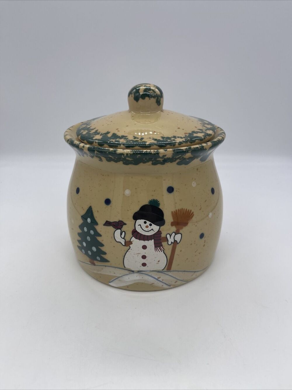 Snowman Cookie Jar LTD Commodities Spongeware Winter 25421 Christmas Holiday
